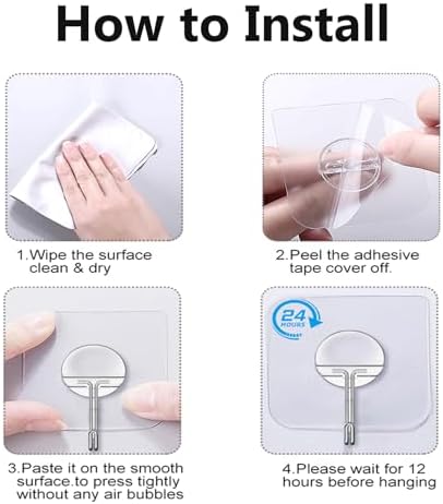 Strong adhesive hooks for home and outdoor use