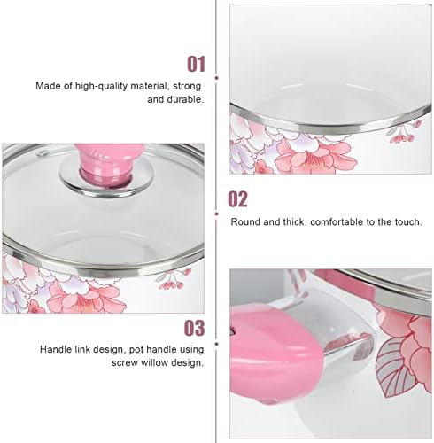 Convenient Non-Stick Enamel Saucepan Small Pot with Lid