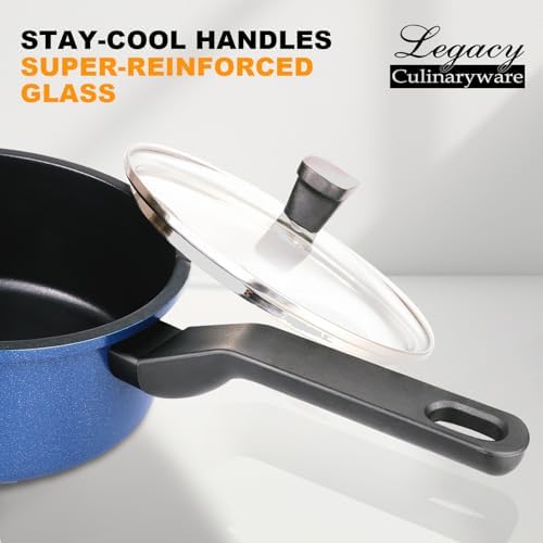 Nonstick Saucepan with Lid PFOA-Free Ergonomic Design Kitchen Essential