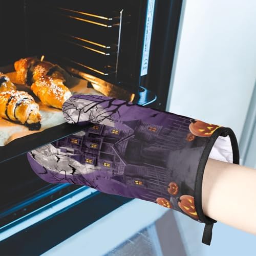 Compact Halloween Oven Mitts and Pot Holder Set
