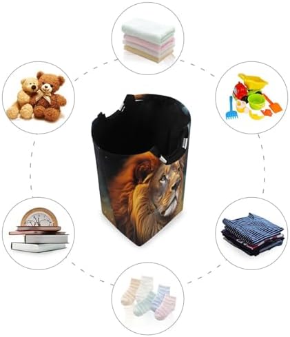 Kigai Collapsible Laundry Basket with Handle Large Waterproof Organizer for Home Use
