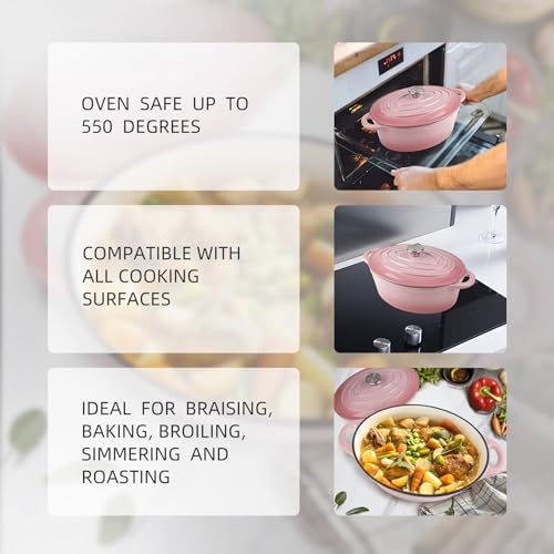 55 Quart Enameled Cast Iron Dutch Oven with Lid