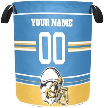 Personalized Football Style Baby Clothes Hamper with Name Number