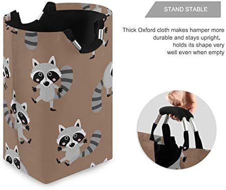 MOYYO Foldable Raccoon Laundry Basket with Handles