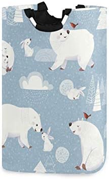 Huggable Winter Bear Folding Laundry Hamper
