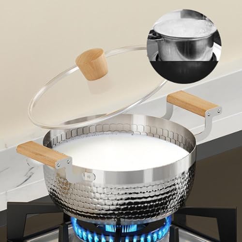 VKEID Tri-Ply Stainless Steel Stock Pot for Oven mitt Required