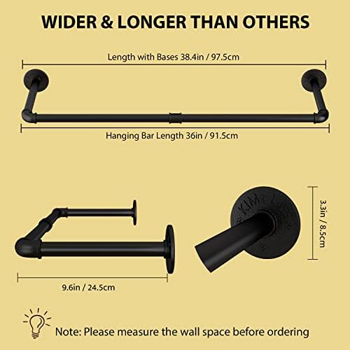Industrial Pipe Wall-Mounted Clothes Rack - Durable Rust-Resistant