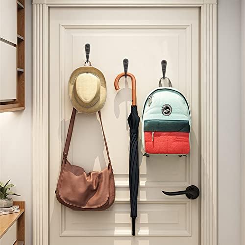 15-Piece Black Wall-Mounted Coat Hooks 30-Piece Screw Set