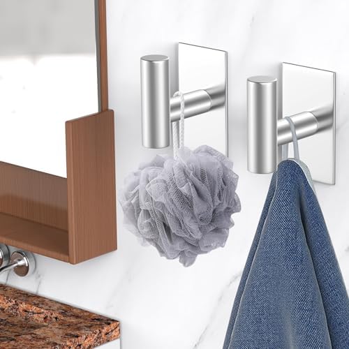 VAEHOLD Heavy-Duty Wall Towel Hook Waterproof Adhesive for Coats 2-Pack
