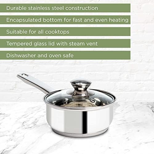 Ecolution 1-Quart Stainless Steel Saucepan Premium Cooking Excellence