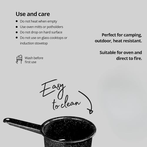 1-quart Granite Ware Saucepan Speckled Black