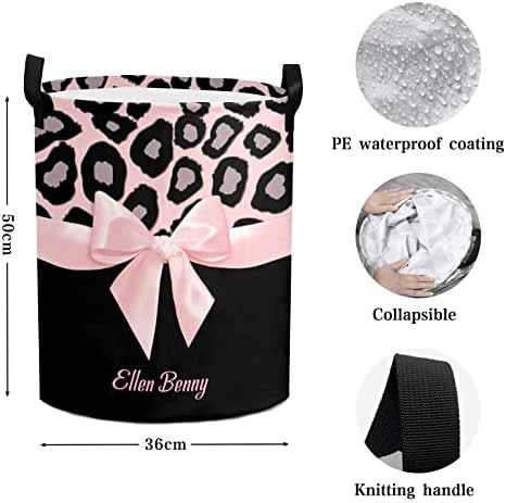 Personalized Pink Leopard Laundry Basket