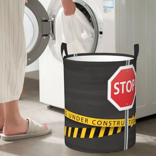 aHaBiKas Smart Collapsible Laundry Basket Organizer withWarning Strip Labels