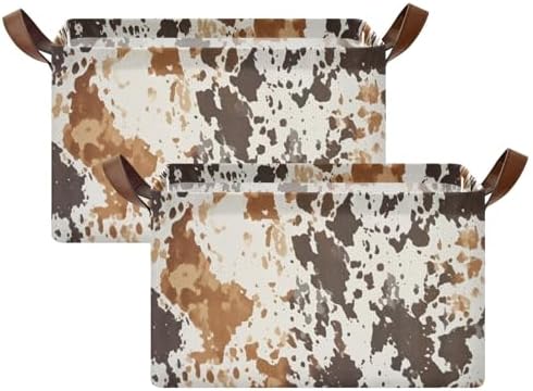 yetetasbin cow print storage basket