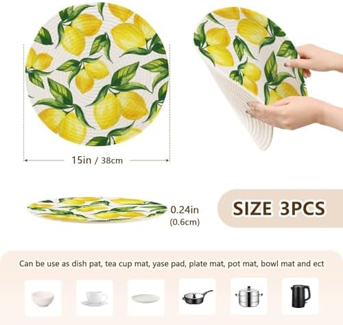 ALAZA Eating on the Farm Style Hot Pots Trivets Set of 3