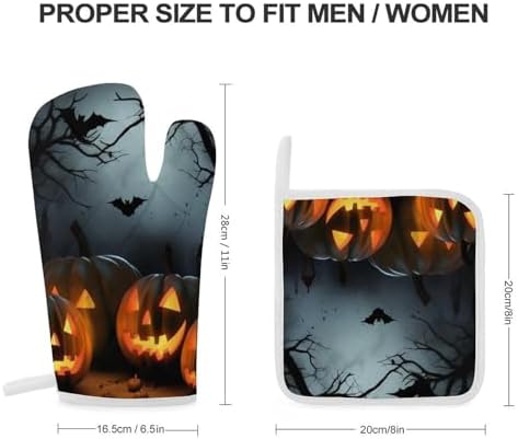 Halloween pumpkin oven mitts set