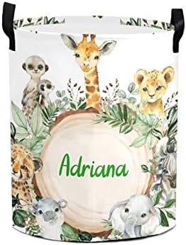 Personalized Safari Animal Laundry Basket for Home Kitchen