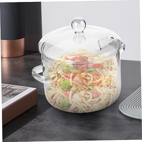 1500ml Heat-Resistant Dual-Handle Glass Pot for Cooking