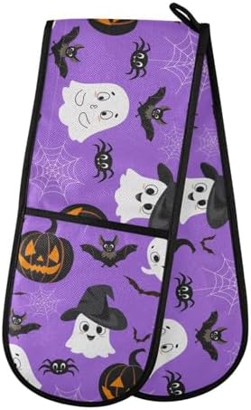 Halloween Pumpkins Bats Oven Mitts