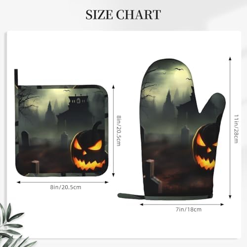 Halloween Horror Oven Mitts and Pot Holders Set of 2