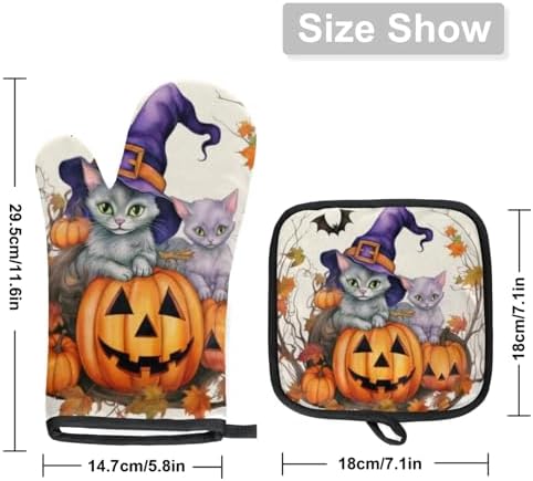 Sweet Halloween pumpkin oven mitts