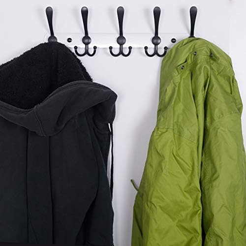 Dseap Wall Mounted Coat Rack with 5 Tri Hooks