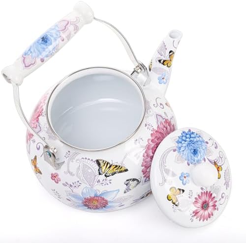 Yopay Vintage Enamel Tea Kettle 26 Quart