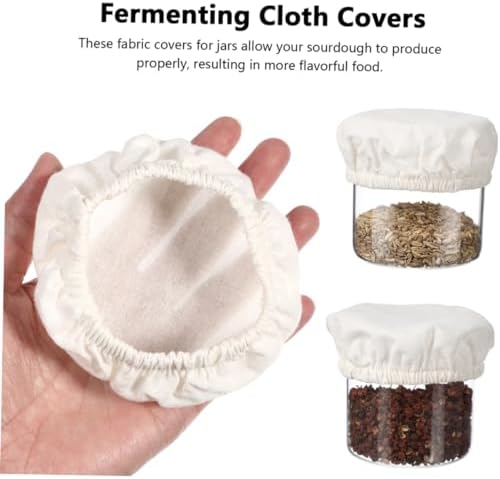 4pcs Beige Cotton Canning Jar Lids Covers Wide Mouth Jar Protectors