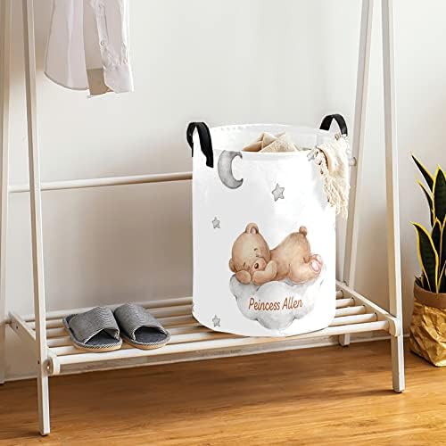 Personalized Bear Moon Clouds Laundry Basket