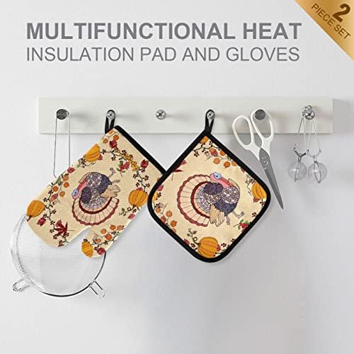 Thanksgiving Decoration Oven Mitts and Pot Holders Set