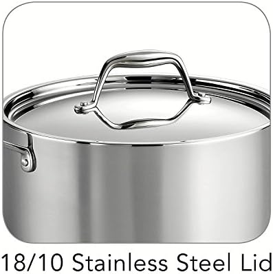 Tri-Ply Clad Stainless Steel 6-Quart Sauce Pot with Lid