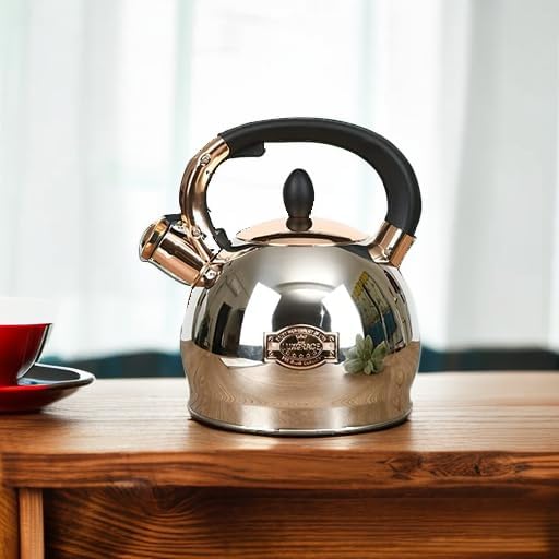 Stainless Steel Whistling Tea Kettle with 28 Quart Capacity