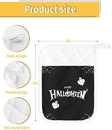 Halloween Pumpkins Ghost Potholders Set of 5