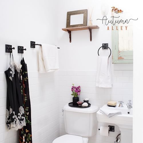 Black wall-mounted towel robe hook Rustproof Durable
