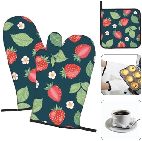 Durable Heat-Resistant Oven Mitts Set for Kitchen and Grill Use