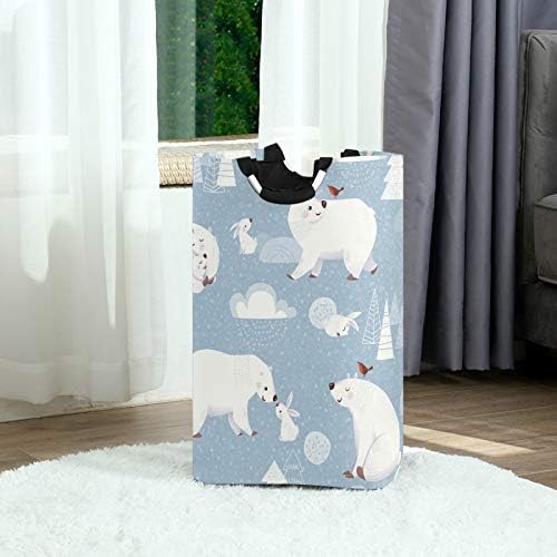 Huggable Winter Bear Folding Laundry Hamper