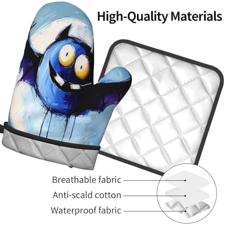 Halloween Bat Graffiti Oven Mitts Set