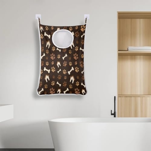 Hanging Laundry Hamper Bag with 2 Adhesive Hooks