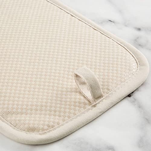 Cozy Gingham KitchenAid Pot Holders Milkshake Tan Set of 2
