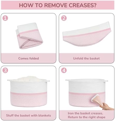 Chicvita XXL Cotton Rope Basket Pink - Keep Everything in Sight Style