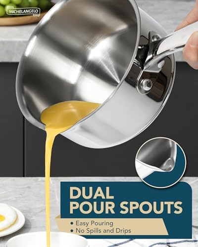 Stainless Steel Sauce Pot Set with Steamer 5Pcs