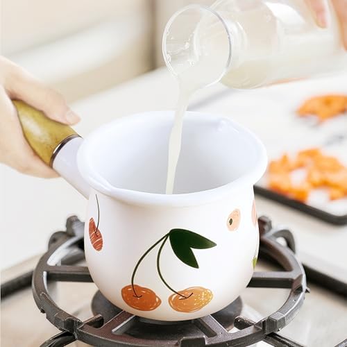 Small Enamel Milk Pot 4-Inch 17 Oz