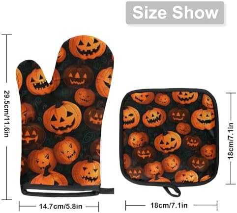 Aglebo Cartoon Halloween - Ppot Holder and Oven Mitt Set