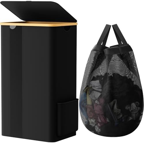 SpaceTrove Large Laundry Basket with Lid 100L Capacity