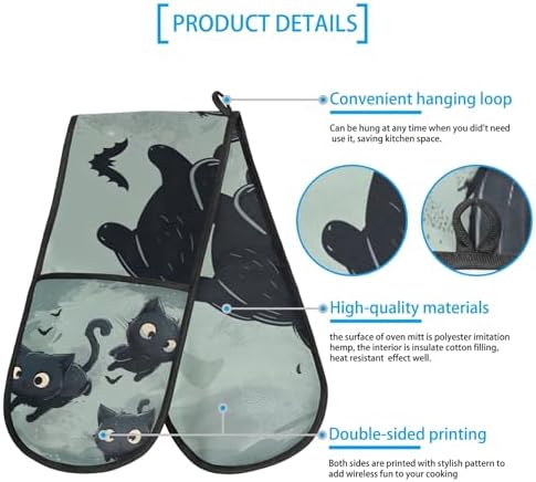 Halloween Halloween Cats Double Oven Mitt Set