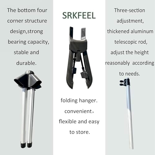 Foldable Garment Clothes Drying Rack with Adjustable Height and Steam Iron Bracket