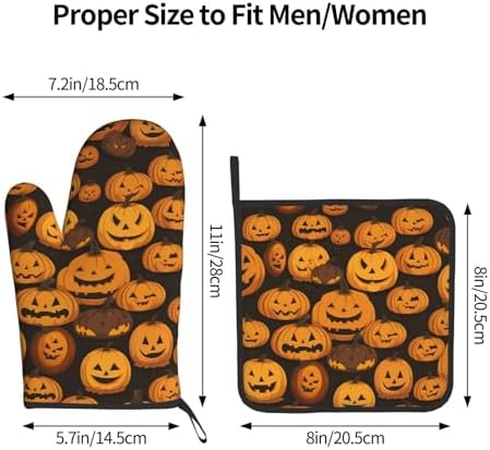 XHHRRDNZ Halloween pumpkin Oven Mitts Set of 2