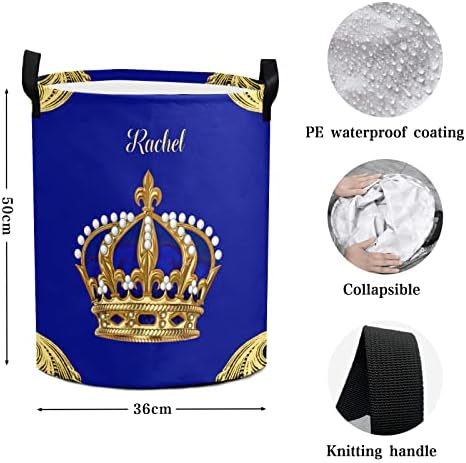 Joyestore Jewelry Prince Crown Blue Rope Laundry Basket