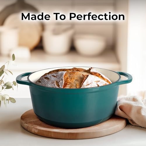 Zulay Premium 6 Quart Cast Iron Dutch Oven with Lid