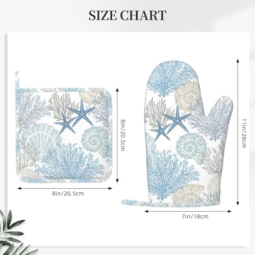Nautical Coastal Oven Mitts Set
